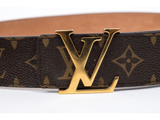 Handsome Signature Louis Vuitton Leather Belt