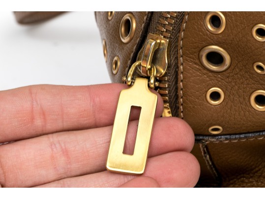 Prada Leather Grommet Handbag