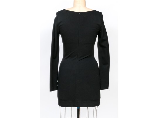 Escada Fabulous Ruched Knit Little Black Dress, Size 36