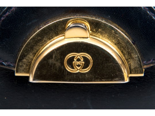 Fantastic Gucci Dark Navy Leather Shoulder Bag