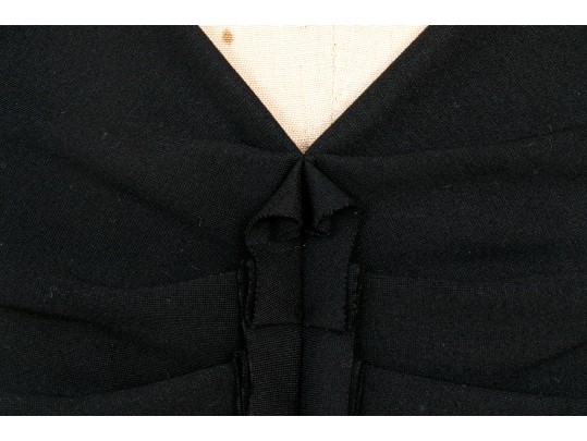 Escada Fabulous Ruched Knit Little Black Dress, Size 36