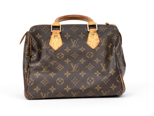 Louis Vuitton Iconic Brown Logo Speedy 25 Top Handle Bag