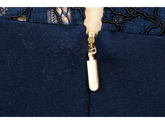 Trina Turk Lovely Navy Blue Lace Panel Dress, Size 10