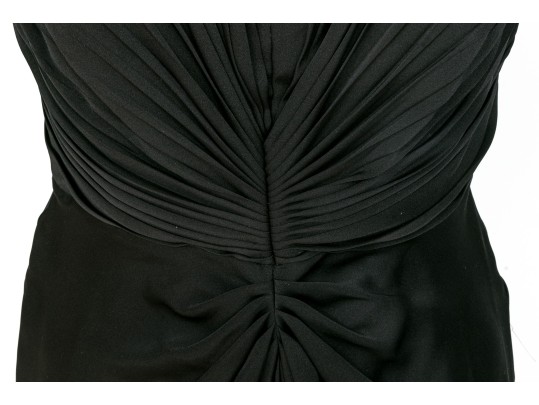 Armani Collezioni Fabulous Ruched Black Silk Sleeveless Dress, Size 10