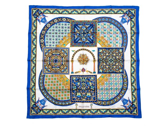 Hermes Magnificent Vintage Silk Scarf, 'Ciels Byzantins',  Signed J. Abadie