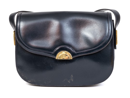 Fantastic Gucci Dark Navy Leather Shoulder Bag