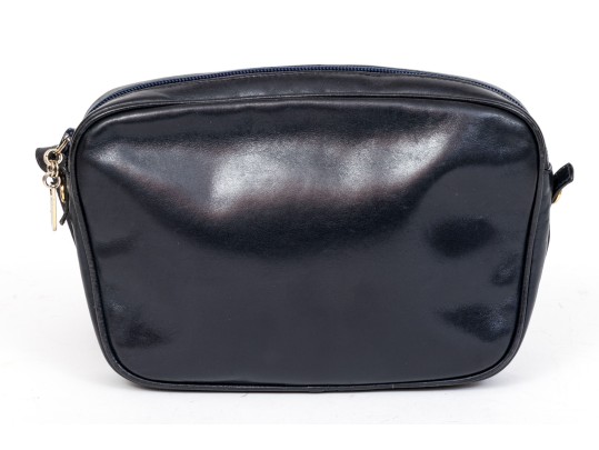 Salvatore Ferragamo Elegant Simple Navy Blue Leather Shoulder Bag