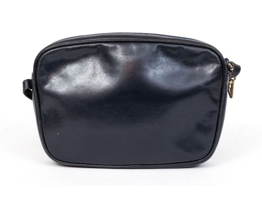 Salvatore Ferragamo Elegant Simple Navy Blue Leather Shoulder Bag