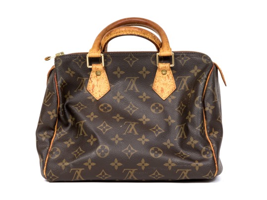 Louis Vuitton Iconic Brown Logo Speedy 25 Top Handle Bag