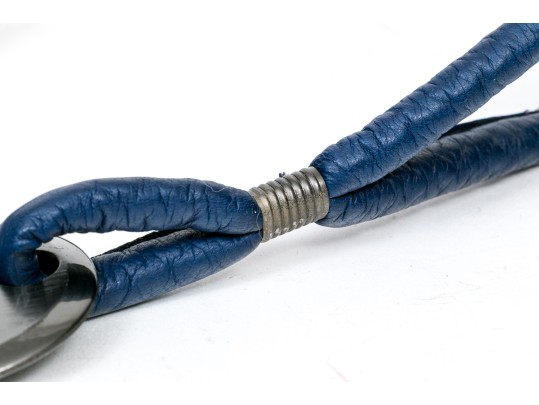 Gucci Fabulous Vintage Blue Leather Know And Gunmetal Tone Circle Belt