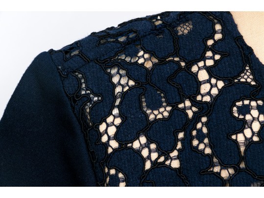 Trina Turk Lovely Navy Blue Lace Panel Dress, Size 10