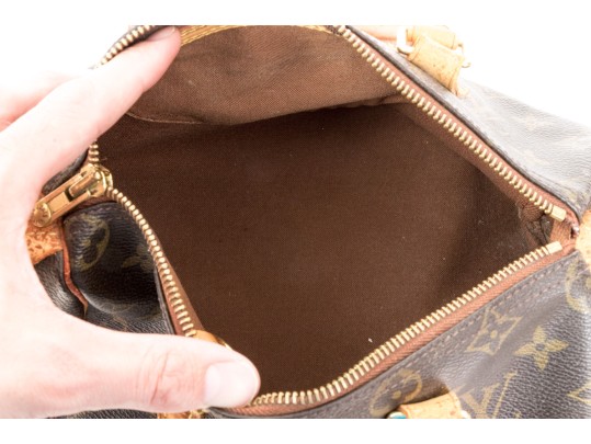 Louis Vuitton Iconic Brown Logo Speedy 25 Top Handle Bag