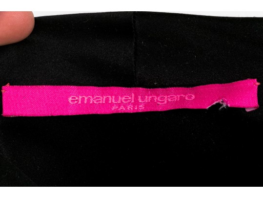 Emmanuel Ungaro Fabulous Black Satin Trimmed Sleeveless Dress