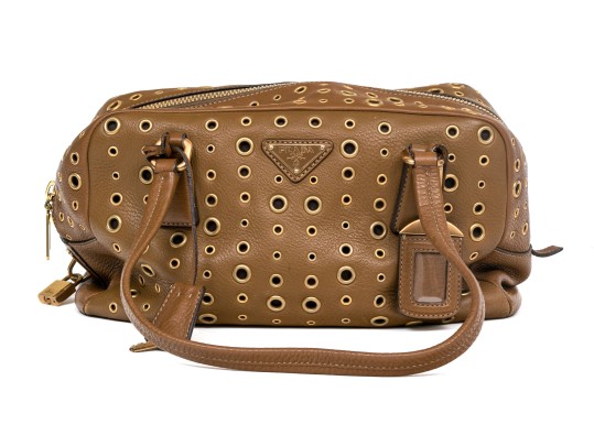 Prada Leather Grommet Handbag