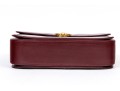 Gucci Striking Vintage Burgundy Leather Top Handle Bag, Decorative Clasp