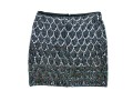 Nicole Miller Stunning Black Silk And Leather Bedazzled Mini Skirt, Size 2, NWT, Retail $485