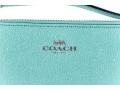 Coach Blue Green Leather Corner Zip Wristlet, NWT, $75