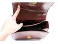 Gucci Striking Vintage Burgundy Leather Top Handle Bag, Decorative Clasp