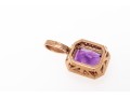 Dainty 10K Rose Gold Amethyst Pendant