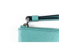Coach Blue Green Leather Corner Zip Wristlet, NWT, $75