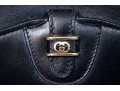 Elegant Dark Navy Blue Leather Gucci Shoulder Bag