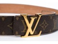 Handsome Signature Louis Vuitton Leather Belt