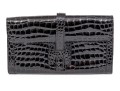 Stunning Black Italian Leather Envelope Clutch
