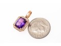 Dainty 10K Rose Gold Amethyst Pendant
