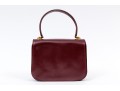 Gucci Striking Vintage Burgundy Leather Top Handle Bag, Decorative Clasp
