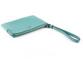 Coach Blue Green Leather Corner Zip Wristlet, NWT, $75