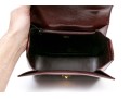 Gucci Striking Vintage Burgundy Leather Top Handle Bag, Decorative Clasp