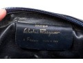 Salvatore Ferragamo Elegant Simple Navy Blue Leather Shoulder Bag