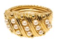 Yves Saint Laurent Faux Pearl Hinged Bracelet