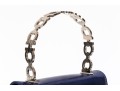 Salvatore Ferragamo Blue-Metallic Hand Bag
