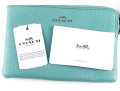 Coach Blue Green Leather Corner Zip Wristlet, NWT, $75