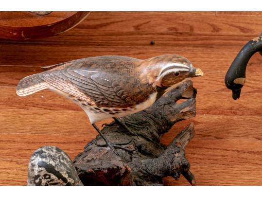 Collection Of 5 Assorted Makers, Hand Carved And Painted Bird Models 