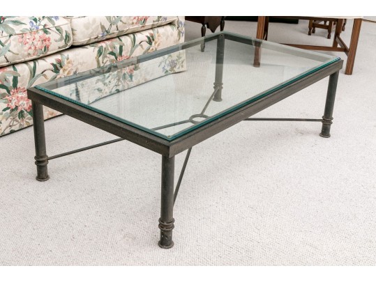 Impressive Iron And Glass Cocktail Table