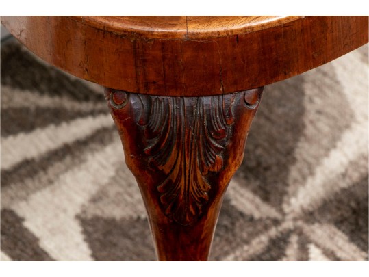 Antique Queen Anne Chair With Inlaid Urn Form Splat, Paw Feet