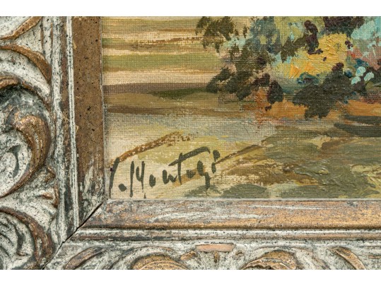 Signed Vintage Oil On Artist Board, The Spanish Steps Rome