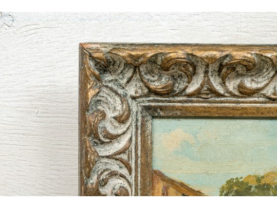 Signed Vintage Oil On Artist Board, The Spanish Steps Rome