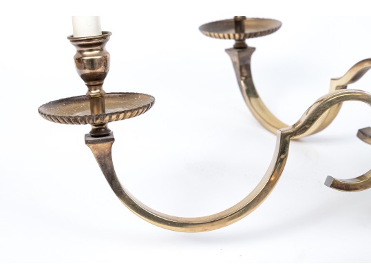 Vintage Brass Six Light Chandelier