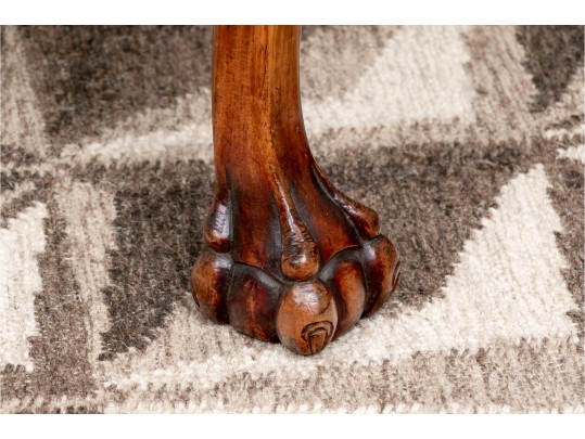 Antique Queen Anne Chair With Inlaid Urn Form Splat, Paw Feet