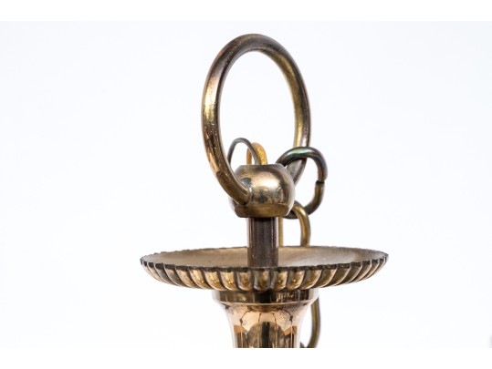Vintage Brass Six Light Chandelier