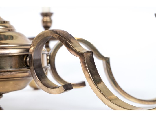 Vintage Brass Six Light Chandelier