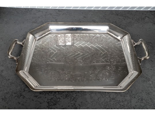 William Rogers Silver Plate Tea Set And Towle Silver Plate Tray