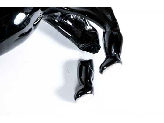 Romano Dona 1980 Italian Black Murano Art Glass Bison Sculpture (as-is)