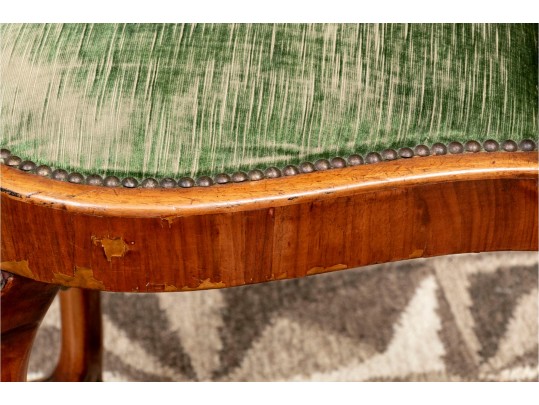 Antique Queen Anne Chair With Inlaid Urn Form Splat, Paw Feet