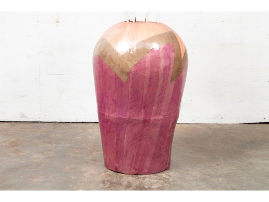 Large Decorative Wood With Plastic Flowers