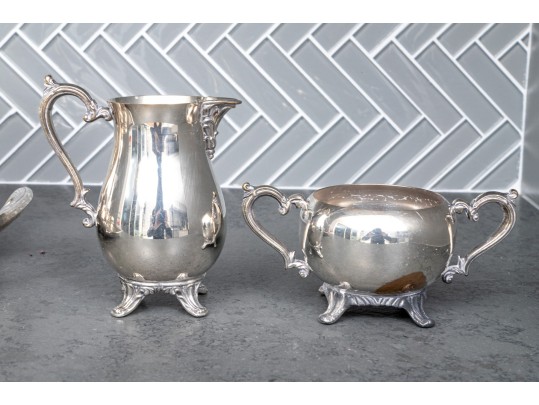 William Rogers Silver Plate Tea Set And Towle Silver Plate Tray