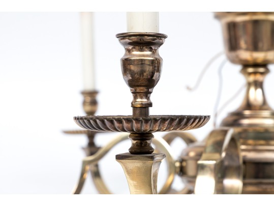 Vintage Brass Six Light Chandelier